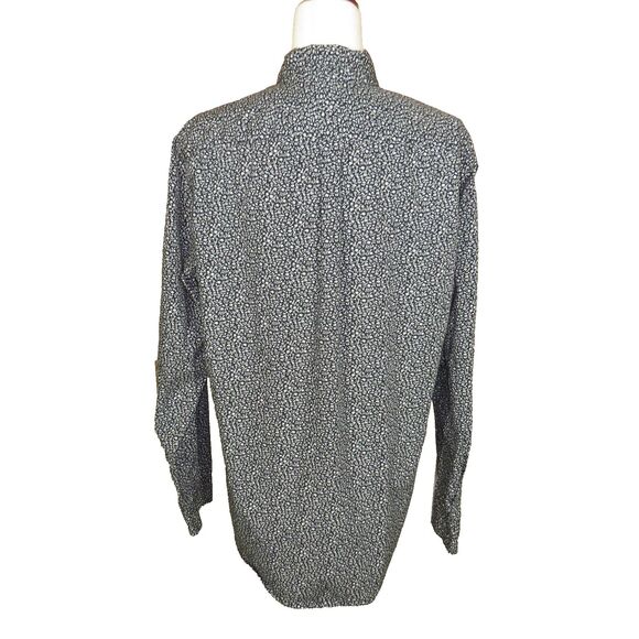 Gap Black Floral Cotton Long Sleeve Button Up Collared Shirt Size Large - Picture 6 of 10